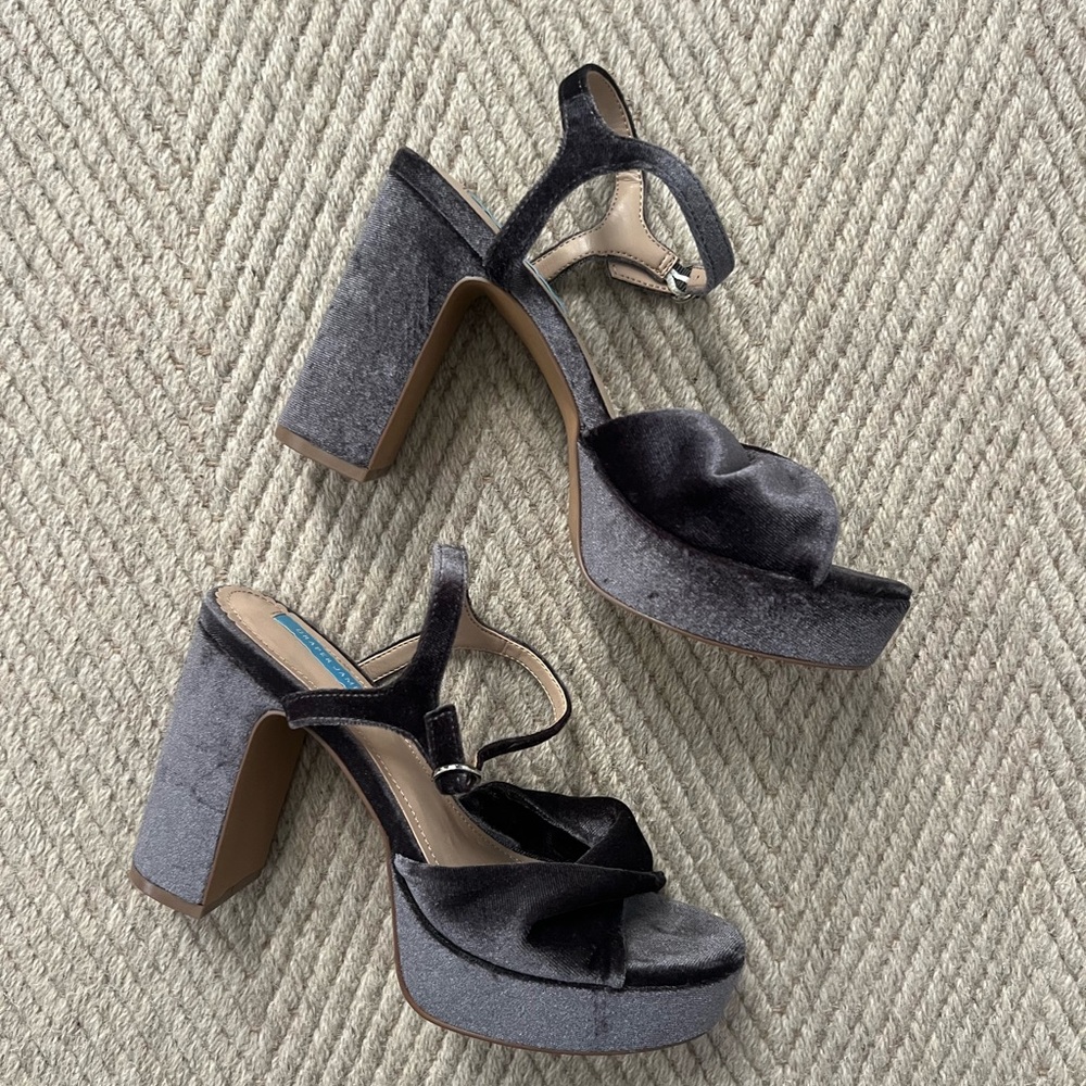 Draper James Purple Velvet Platform Heels